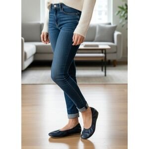 Click Womens Ballet Flats 39 Black Leather Foldable Comfort Casual Slip-On Shoes